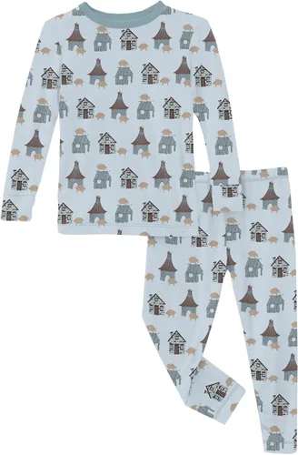 Miniatura 150 de KicKee Pants Conjunto de pijama de manga larga con estampado de piezas