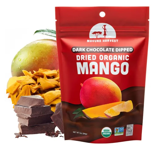 Miniatura 7 de Mavuno Harvest Coco Orgánico Cubierto de Chocolate - Coco Seco Orgánico Sumergido en Chocolate Negro - Sin OMG, Sin Conservantes, Comercio Justo