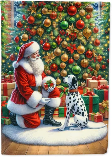 Miniatura 65 de Caroline's Treasures DAC4159CHF - Bandera de casa de Husky siberiano y Papá Noel para porche, grande, para colgar en la pared, poliéster