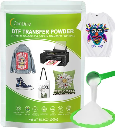 Miniatura 8 de Polvo DTF, 500 g/17.6 oz, adhesivo de fusión en caliente, digital, polvo de transferencia DTF para sublimación, compatible con impresoras DTF y DTG