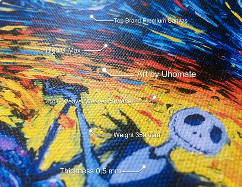 Miniatura 6 de Uhomate 4 pósteres de Jack Sally Jack y Sally Nightmare Before Christmas Vincent Van Gogh Noche estrellada para decoración de pared dormitorio baño