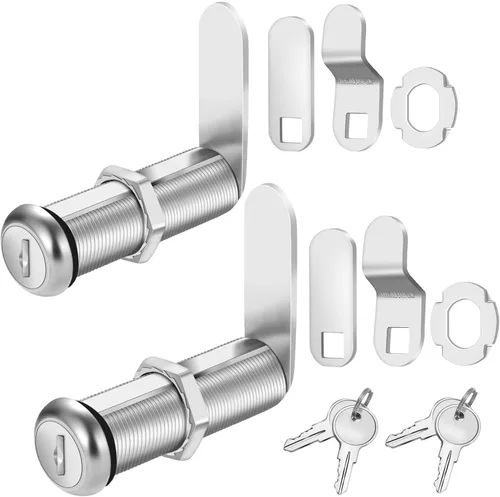 Cerradura de gabinete Cylinnda con llaves, cerraduras de leva extra largas de 2" con llave similar, juego de 2 cerraduras de leva de gabinete para