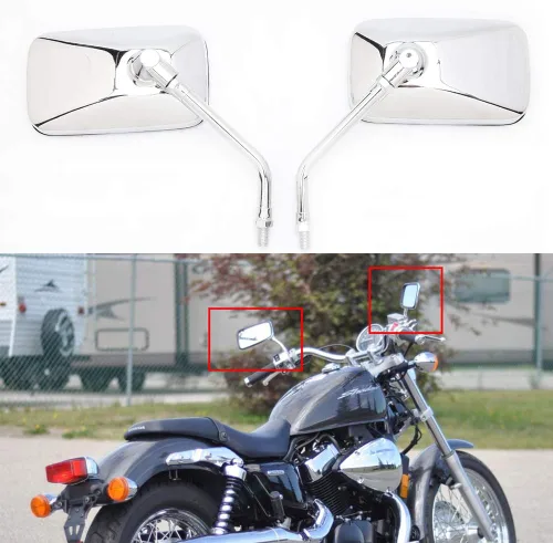 Miniatura 11 de Espejos retrovisores negros de 10 mm para manillar de motocicleta, compatibles con Honda, Kawasaki, Suzuki, scooter de crucero (negro)