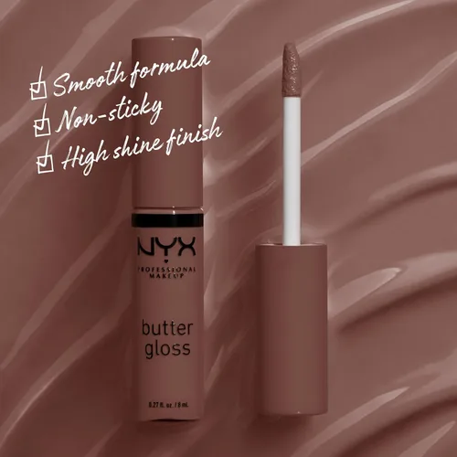 Miniatura 2 de NYX MAQUILLAJE PROFESIONAL Brillo de mantequilla, brillo de labios no pegajoso - Ginger Snap (Chocolate Brown)