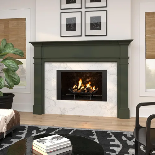 Miniatura 5 de Pearl Mantels ARYB48120 - Mantel envolvente de madera audaz pero sin pretensiones y hogareño, 48 pulgadas de ancho x 42 pulgadas de alto, sin