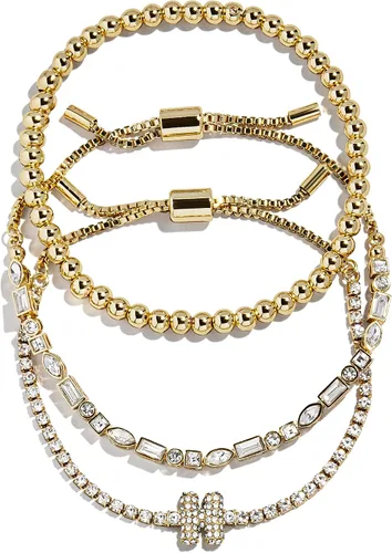 Miniatura 8 de BaubleBar Juego de pulsera Pisa para mujer, tres pulseras de cuentas chapadas en oro, joyería de moda, regalo de moda