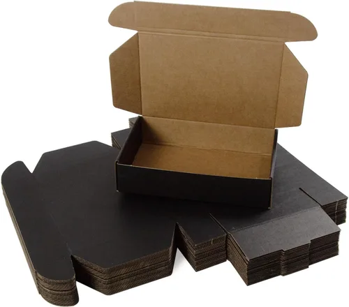 Miniatura 12 de Cajas de envío de 6x4x2 pulgadas, paquete de 25, cajas de embalaje de cartón corrugado para pequeñas empresas, negras