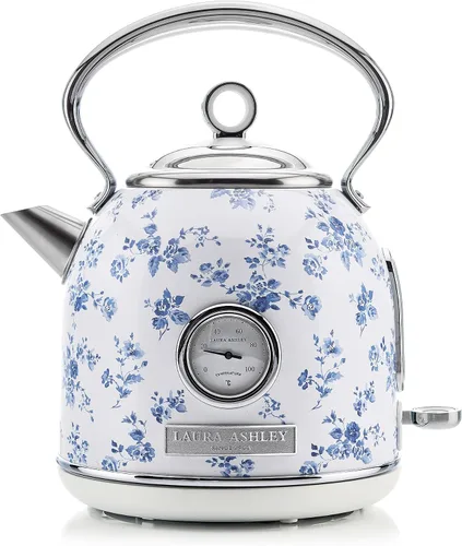 Laura Ashley Hervidor Eléctrico de Acero Inoxidable 1.7 Litros - Hervidor Eléctrico de 1500W de Hervido Rápido para Hervir Agua - Hervidores