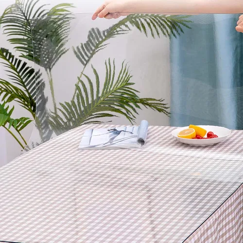 Miniatura 5 de WEIGE Mantel rectangular transparente de 16 x 24 pulgadas, transparente, impermeable, de plástico grueso, protector de mesa de comedor, protector