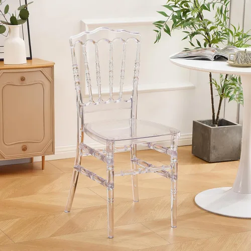 Miniatura 6 de KAIHAOWIN Chiavari - Silla de comedor de acrílico transparente Morden para eventos, bodas, fiestas, recepción, transparente