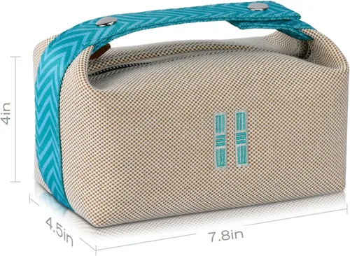 Miniatura 5 de Bolsa de maquillaje de moda para mujer, bolsa de viaje de lona naranja y roja, organizador de cosméticos colgante para mujer