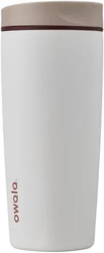 Miniatura 24 de Owala SmoothSip Slider - Vaso de café aislado de acero inoxidable, reutilizable, taza de café helado, taza de viaje para café caliente, sin BPA, 12