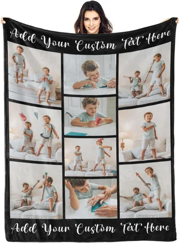 Miniatura 14 de Manta personalizada con fotos y texto para mamá, papá, bebé, familia, amigos, manta personalizada para cumpleaños, Navidad, para mujeres, hermana