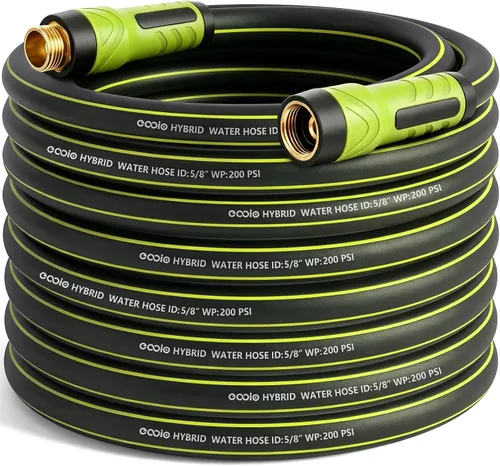 Miniatura 17 de Manguera de jardín de 3 x 5/8 pulgadas, manguera de agua resistente, flexible y duradera, resistente a las torceduras, ligera, manguera híbrida a