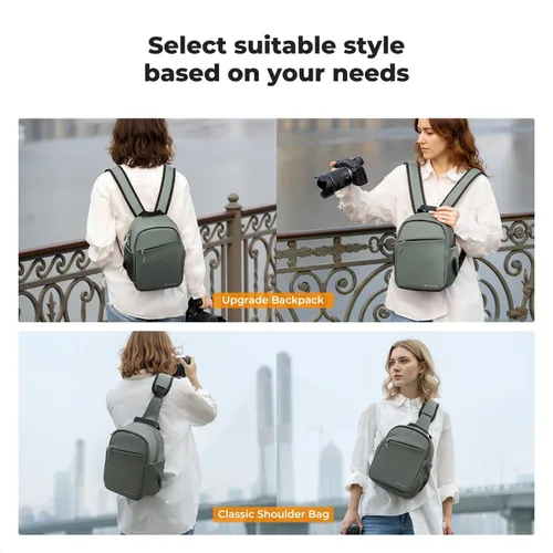 Miniatura 8 de K&F CONCEPT Mochila para cámara, bolsa ligera para fotógrafos, bolsa de fotografía portátil compatible con Canon/Nikon/Sony, color verde verde