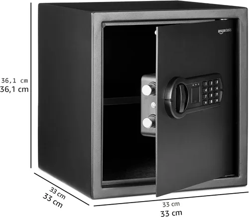 Miniatura 5 de Amazon Basics Caja fuerte electrónica de seguridad para el hogar de acero con bloqueo de teclado programable para documentos, joyas, objetos