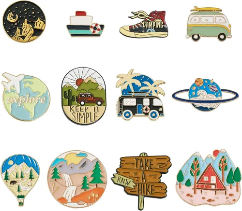 Miniatura 8 de Pandahall - Broches esmaltados de aleación con varios temas, broche de solapa, juego de pines esmaltados