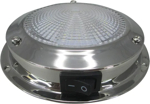 Miniatura 2 de Pactrade Marine Luz de Cúpula 12V - Lente de 3 Pulgadas, LED Blanco Cálido Luz de Barco de Acero Inoxidable con Interruptor de Palanca Integrado