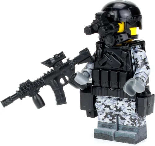 Miniatura 3 de Battle Brick Soldado coleccionable del equipo de respuesta urbana de 1.6 pulgadas de alto Accesorios fabricados en los Estados Unidos Minifig