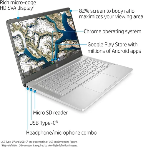 Miniatura 2 de HP Chromebook. - Computadora portátil de 14 pulgadas. blanco (Ceramic White)