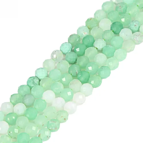 Miniatura 53 de Cuentas redondas facetadas de aguamarina natural de 4mm cuentas sueltas de 16 pulgadas para hacer joyas con cuentas