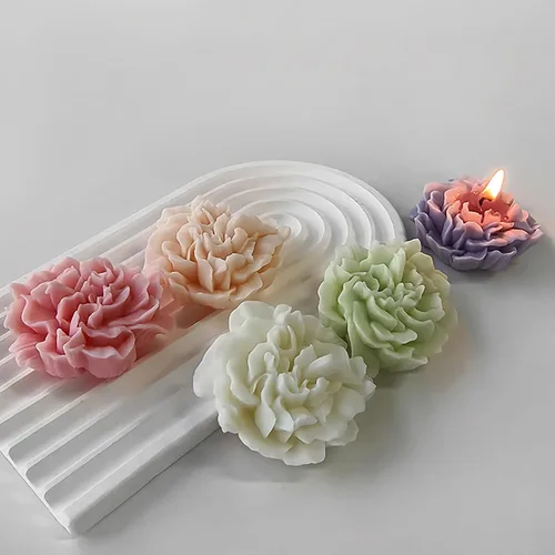 Miniatura 4 de Moldes de flores de resina de peonía de flores, moldes de silicona de fundición de resina para decoración del hogar y fabricación de velas, molde