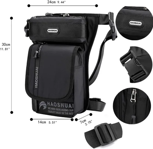 Miniatura 5 de KPYWZER Bolsa de pierna para exteriores para hombres y mujeres, riñonera de cintura, motocicleta, hombro, equitación, viajes, senderismo, táctica