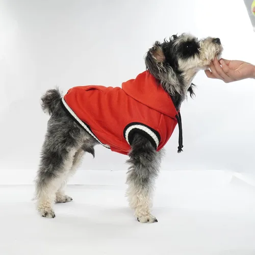 Miniatura 5 de FUAMEY Sudadera con capucha para perro, suéteres de forro polar para perro, sudadera cálida para mascotas con bolsillo, chaleco de Navidad suave