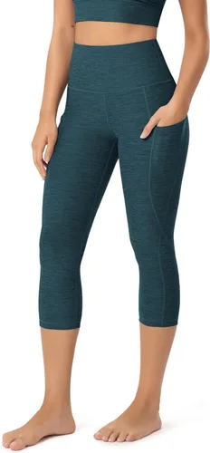 Miniatura 76 de ODODOS - Leggings capri de cintura alta para mujer con bolsillos, control de abdomen, no se transparentan, para entrenamiento atlético, running