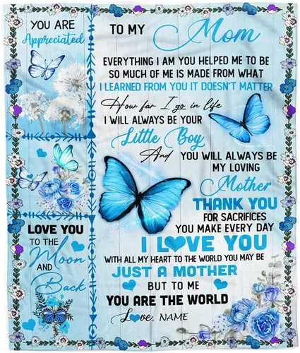 Miniatura 9 de Manta personalizada con texto en inglés «To My Mom from Daughter Wolf I Am Because You are Mom», para cumpleaños, día de la madre, Navidad, manta