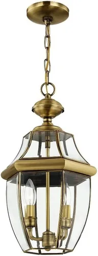 Miniatura 7 de Livex Lighting 2255-02 Monterey - Farol colgante de 2 luces, latón pulido