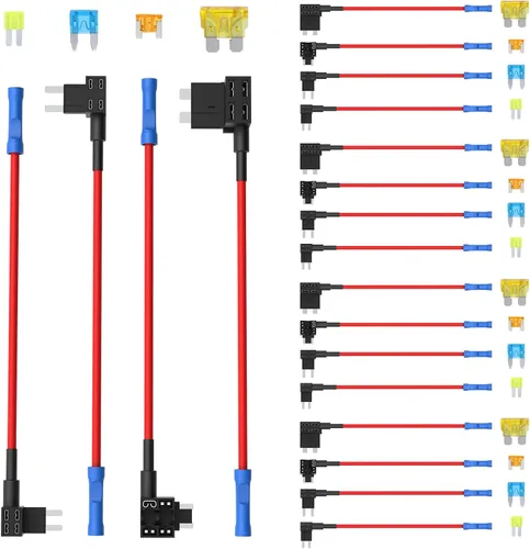 Miniatura 9 de Newdeli Juego de 10 Portafusibles en Línea 14AWG 12V ATO/ATC Impermeable con 100 Fusibles de Hoja Estándar 2A/3A/5A/7.5A/10A/15A/20A/25A/30A/35A AMP