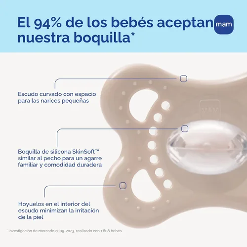 Miniatura 3 de MAM Chupetes Originales de Día y Noche, Chupete Binky de 0 a 6 Meses, Silicona Sin BPA, Brilla en la Oscuridad, Mejor para Bebés Recién Nacidos