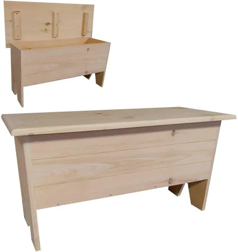 Miniatura 7 de Banco de almacenamiento de madera de 3 pies de largo (blanco cabaña)