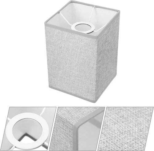 Miniatura 8 de DOITOOL Pantalla rectangular de lino, pantalla de tela de repuesto, pantalla de lámpara de araña, pantalla colgante, pantalla de tambor, cubierta