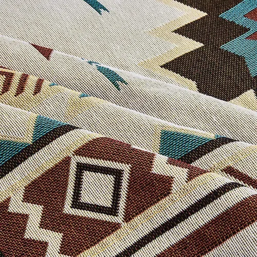 Miniatura 9 de ROOMLIFE Manta Funda Azteca Bohemia para Sofá, Decoración del Hogar Estilo Granja, Fundas de Sofá para Loveseat, Sofás de 2/3 Cojines, Apta