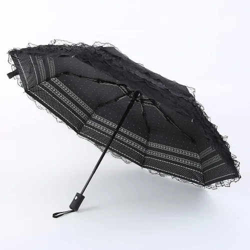 Miniatura 2 de Ruotong Unique - Sombrilla plegable de viaje con cierre automático y apertura automática resistente a los rayos UV sombrilla de encaje de princesa