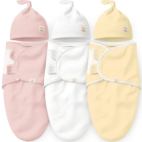 Miniatura 10 de KeaBabies Paquete de 3 mantas envolventes para recién nacidos, niñas, niños con gorros - Sacos de dormir suaves y orgánicos para bebés, juego