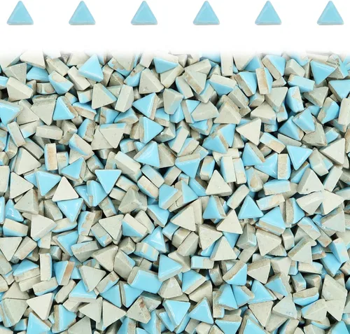 Miniatura 9 de Azulejos de mosaico azul claro, forma de gotas de lluvia, mosaico para manualidades a granel, 50 piezas de forma de lágrima, mosaico, azulejos
