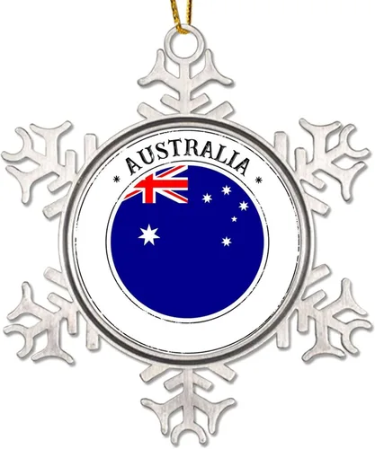 Miniatura 14 de Bandera de Argelia, adorno de Navidad para niños, bandera nacional, silueta de Argelia, decoración de Navidad, copo de nieve, adorno de metal