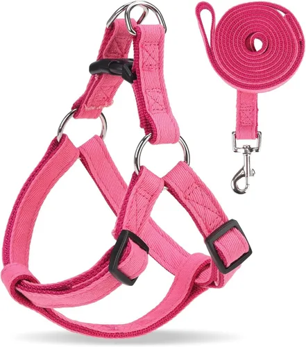 Miniatura 13 de Juego de arnés para perro con correa y collar de corbatín - Arnés para cachorro a cuadros beige, a prueba de escape, chaleco ajustable sin tirones