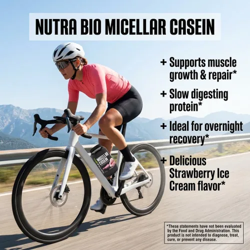 Miniatura 6 de NutraBio Proteína en polvo de caseína, polvo de casien micelar, 0.88 onzas de proteína de digestión lenta, ayuda a mantenerte lleno, recuperación