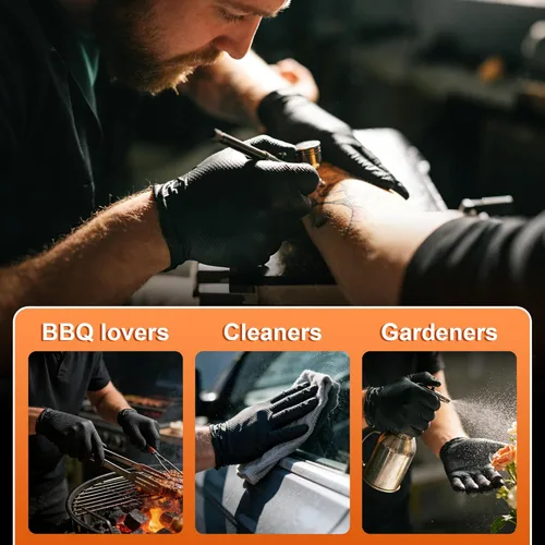 Miniatura 6 de HEAVY DUTY - Guantes de nitrilo de 10 mil, desechables, de goma, guantes de cocina industriales con textura de diamante elevado, sin látex, 1000