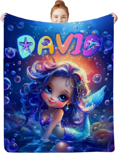 Miniatura 10 de Artsadd Mantas personalizadas con nombre para bebés niños y niñas, mantas de bebé personalizadas con nombre, manta personalizada para niños