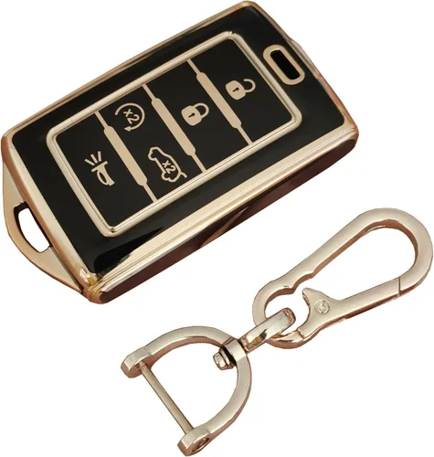Miniatura 3 de TPU para Funda de Llavero de Jeep Compatible con Jeep Grand Cherokee L 2022 Grand Wagoneer 2022 Wagoneer 2022 Grand Cherokee L 2021 (5-B Negro)