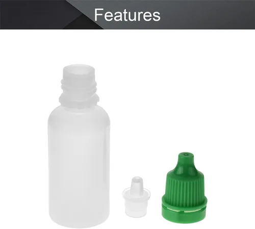 Miniatura 3 de Othmro Botellas cuentagotas de plástico de ojo de laboratorio de polietileno de 0.5 onzas, 50 piezas, gotero líquido exprimible de 0.0 fl oz, boca
