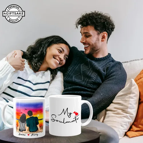 Miniatura 5 de Taza personalizada de mejores amigas - Taza de té o café personalizada - Regalo para mejores amigas - Personalizable con nombre y cita - Taza