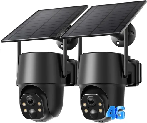 Miniatura 8 de SEHMUA - Cámara de seguridad celular 4G LTE solar inalámbrica para exteriores, cámara alimentada por energía solar sin WiFi, vista en vivo de 360°