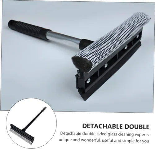 Miniatura 7 de ULTECHNOVO Limpiaparabrisas de vidrio de doble cara, herramienta de limpieza de ventana de mango largo, limpiador de vidrio desmontable