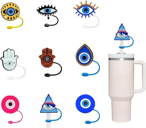 Cubiertas de pajita de 8 mm para vaso Stanley, tapa de bebida reutilizable, protector a prueba de salpicaduras, tapa protectora para accesorios de